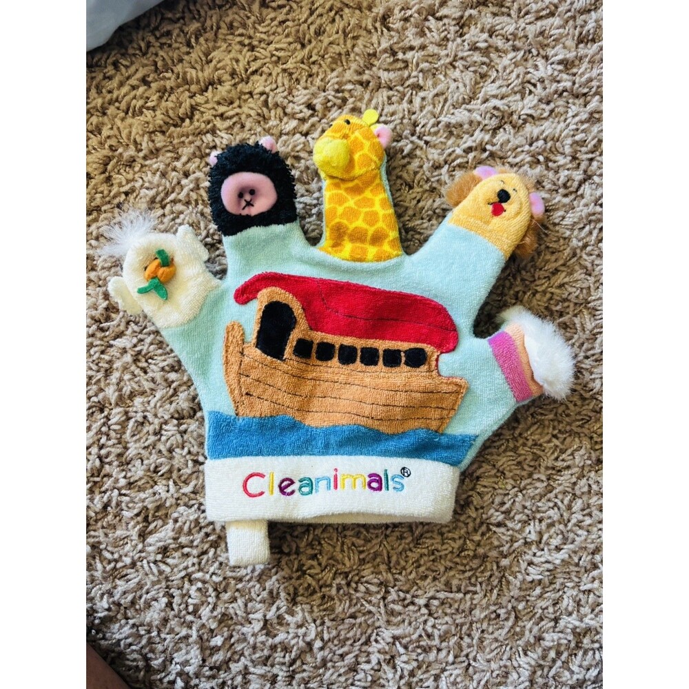Cleanimals Noah’s Ark Plush Hand Puppet Multi Animal Bath Toy RARE 2002